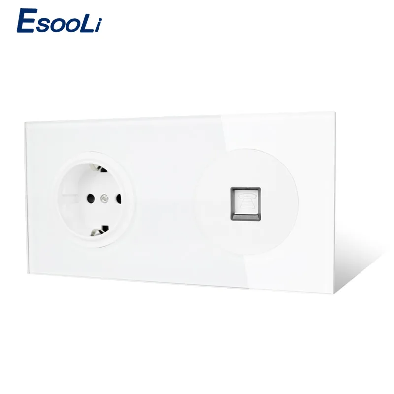 Esooli Хрустальная панель из закаленного стекла телефон телефонный разъем цвет