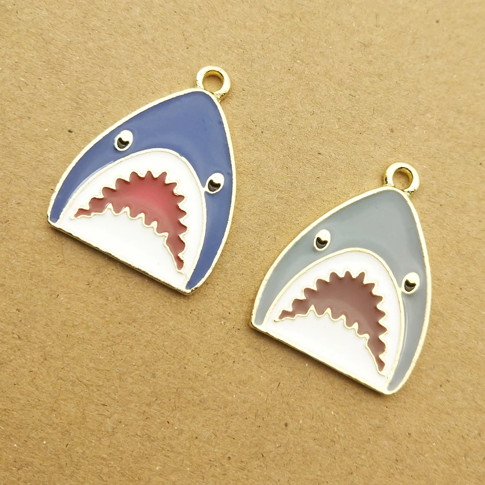 10 шт. 21x27 мм эмалью в виде акулы для изготовления браслета Ассорти ювелирные