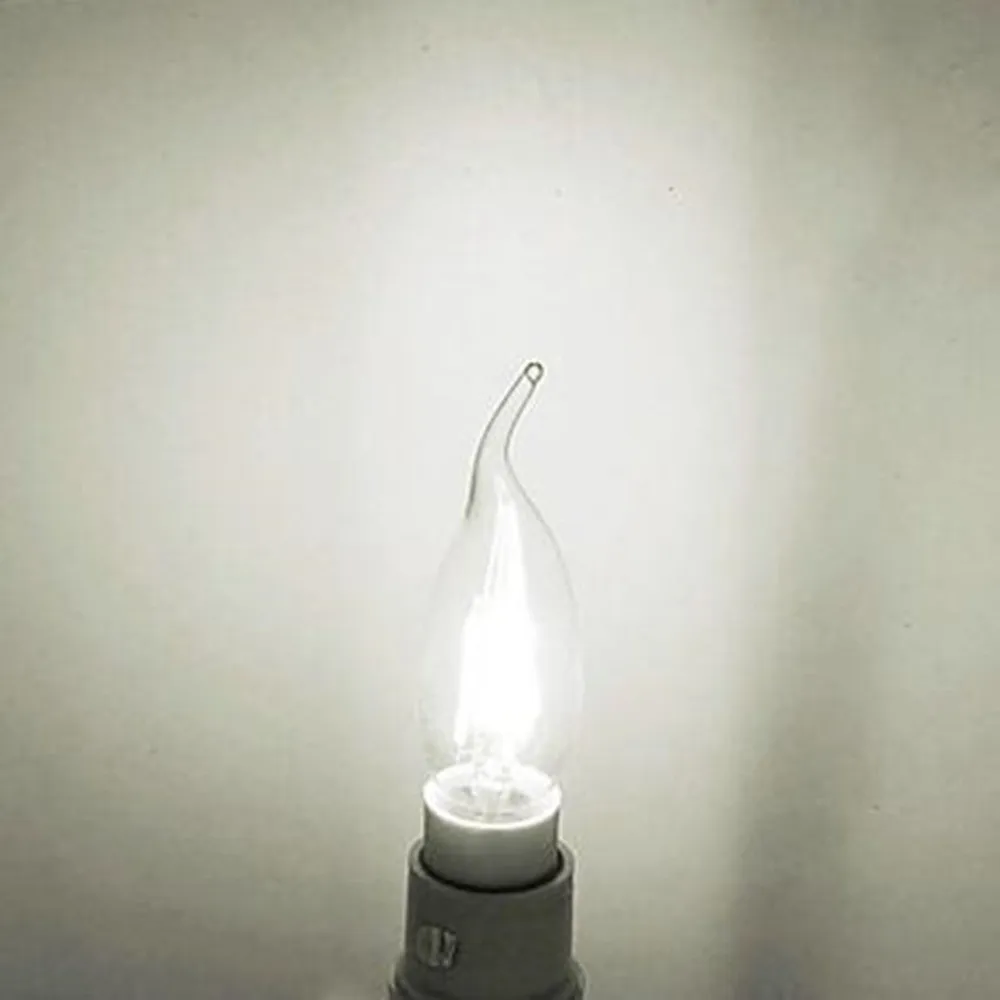 

10pcs LED Filament Bulb E14 4W/6W AC220V Glass Shell 360 Degree C35 Edison Retro Candle Light Warm/Cold White Free Shipping