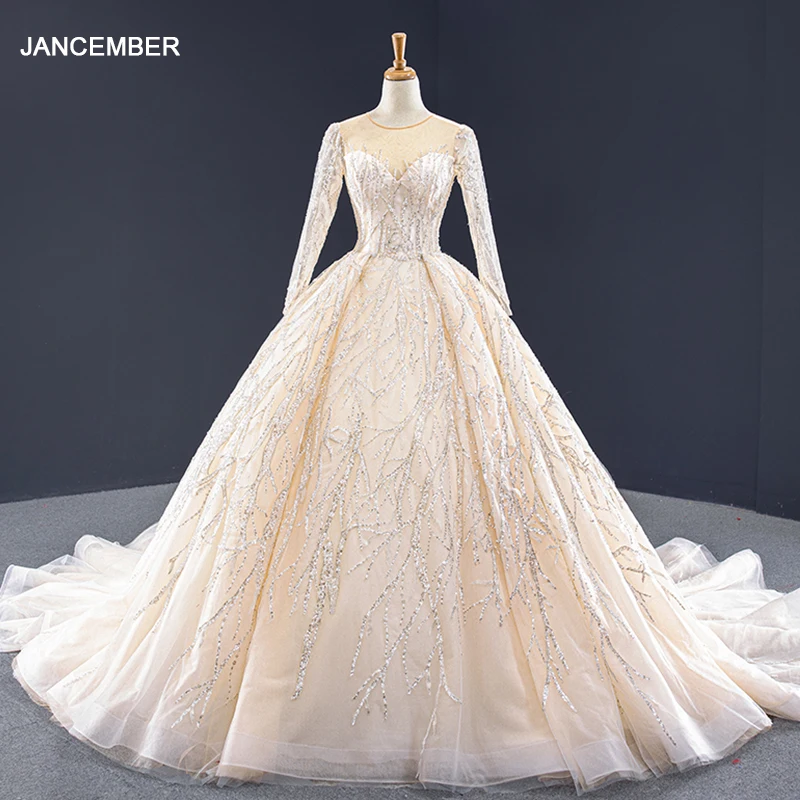 Женское длинное вечернее платье J67060 элегантное бальное с круглым вырезом и