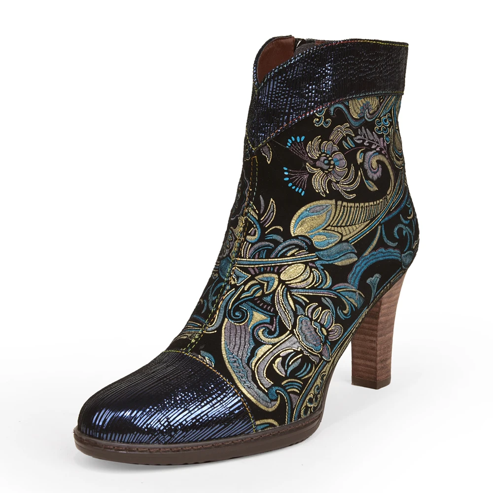 

Ankle boots for women booties ankle boots female high heels women shoes wedge platforms shoes zipper totem women leather boots