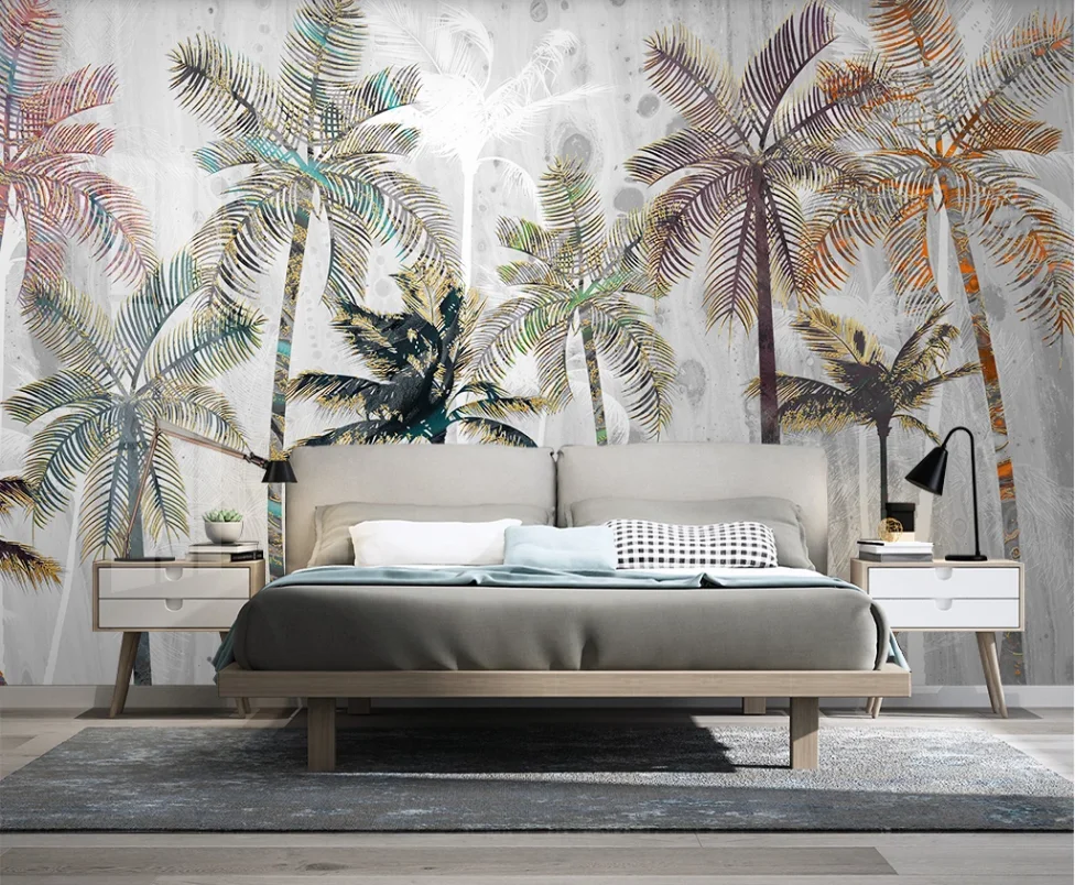 Настенные 3D-обои на заказ роскошные скандинавские светильники с тропическими