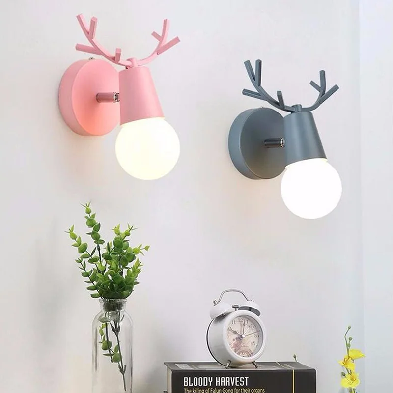 Креативный настенный светильник в скандинавском стиле с рогами простой