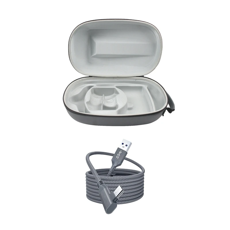

HOT 1 Pcs Storage Bag Travel Protective Case Carrying Box & 1 Pcs 5M Charger Cable For Oculus Quest