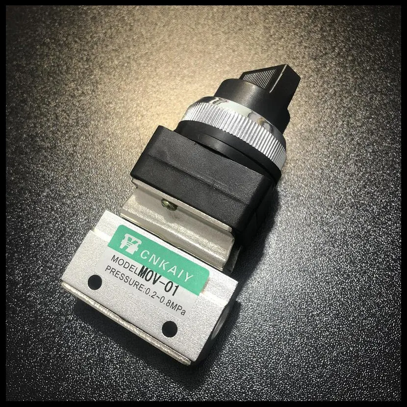 Пневматический Механический клапан, 1 шт., MOV-01, 2 позиции, 1/8 дюйма, с резьбой, ручной поворотный переключатель, новый