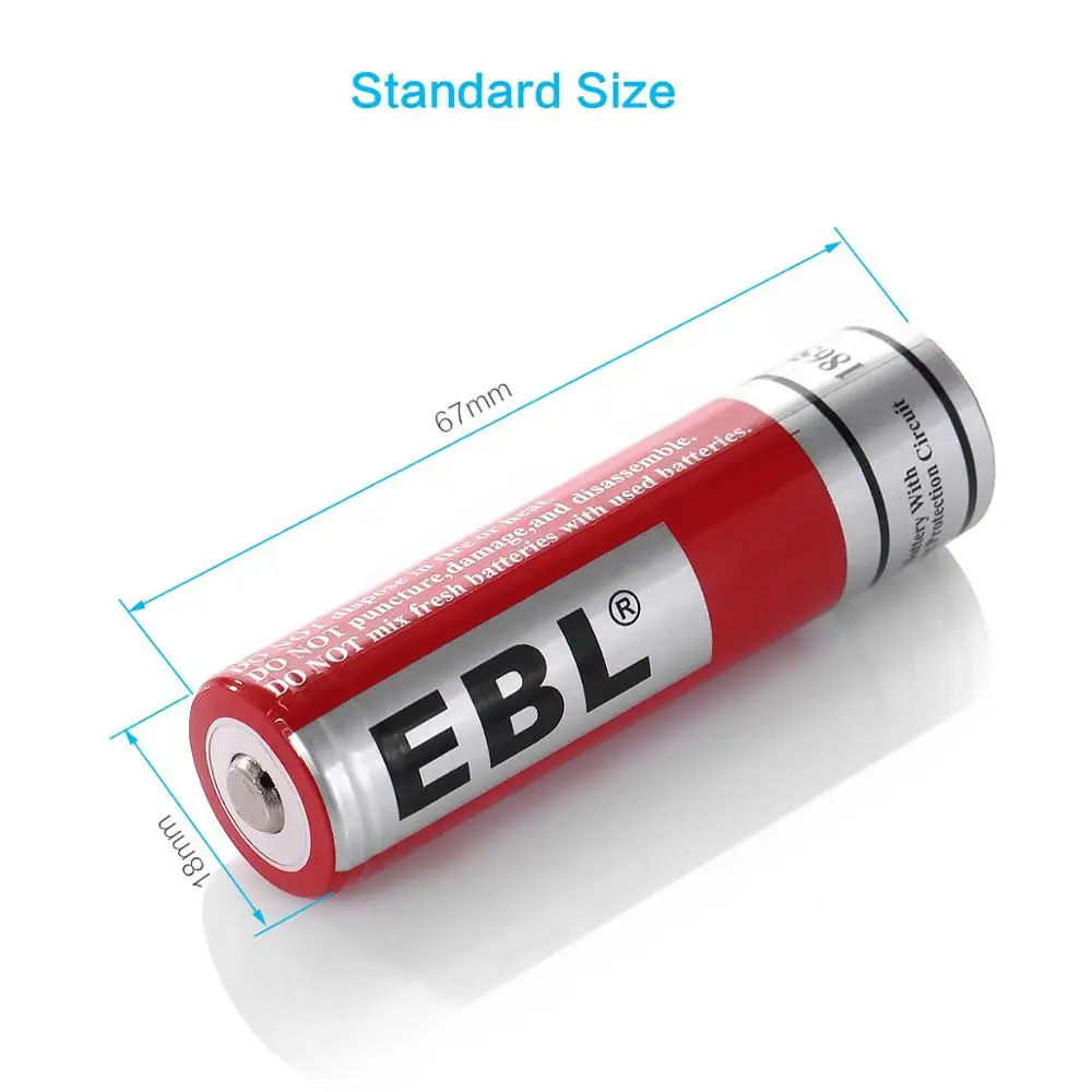 EBL 8 шт. 18650 Батарея 3 7 V 3000 мА/ч Перезаряжаемые Li Ion с Зарядное устройство для