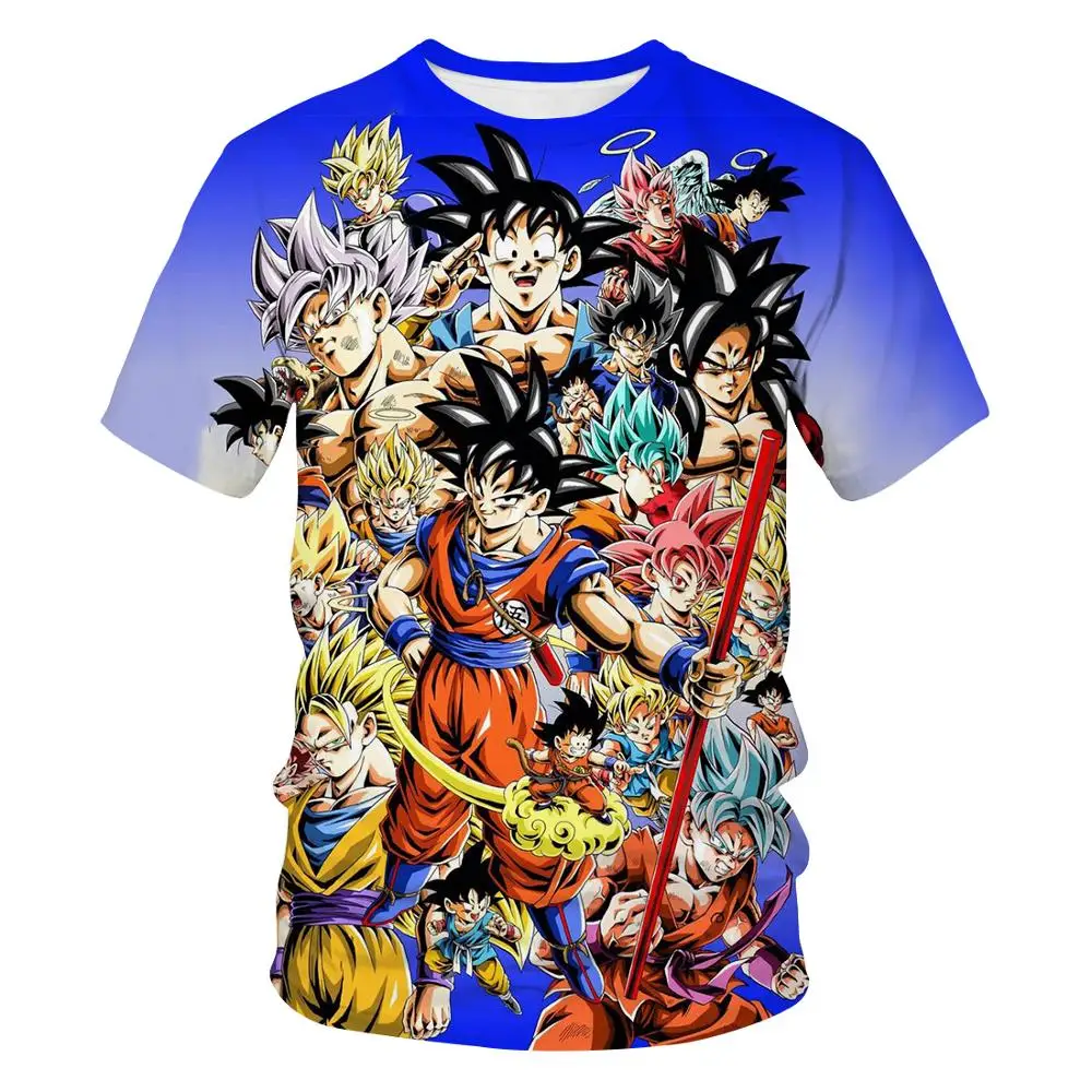 Мужская футболка с 3d принтом Dragon Ball Z homme летняя короткими рукавами и аниме топы