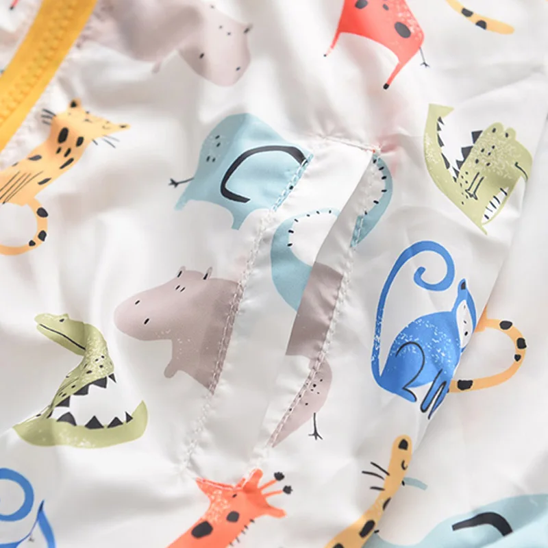 

2021 Spring Children Jackets for Boys Girls Cartoon Print Outerwear Coats Baby Kids Casual Hooded Jacket Waterproof Tops Clothes