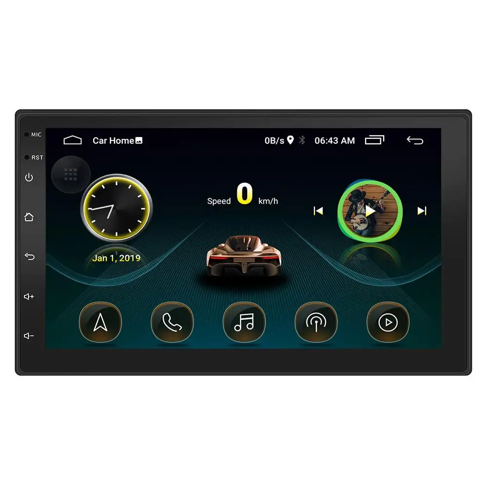 7-дюймовый автомобильный 2 Din радио Bluetooth HD 1024x600 Mp5 плеер универсальный автомобильный стерео gps навигационная Интегрированная машина для Android 8,1