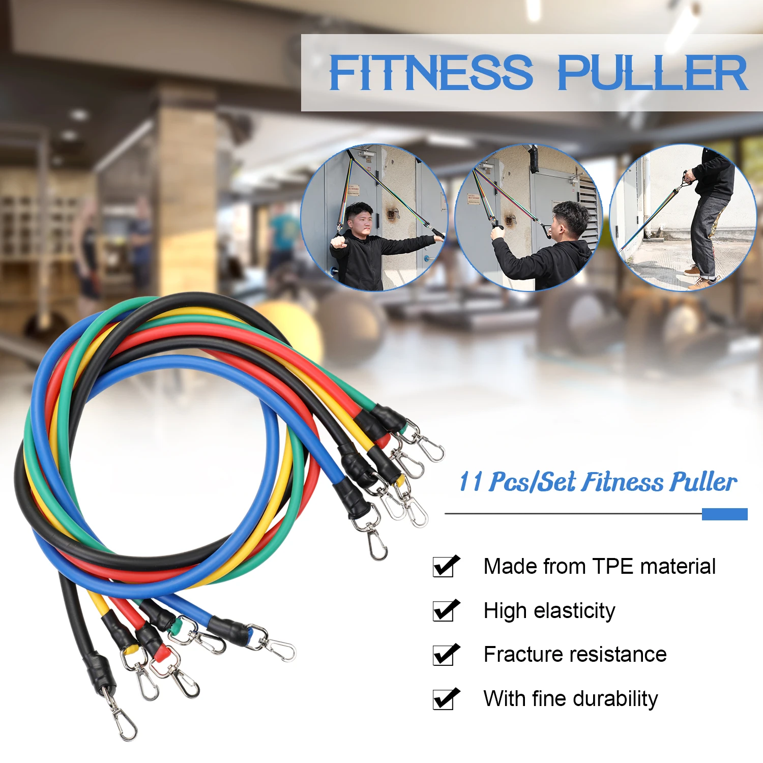 

11 Pcs Yoga Resistance Bands Set Training Exercise Yoga Tubes Pull Rope Rubber Expander Latex Elastic Bands Fitness For Home Gym