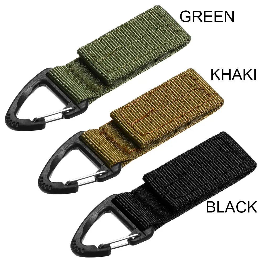 Military Tactical Gear Hanging Key Hook Clip Clamp Buckle Nylon Webbing Molle Belt Carabiner Outdoor Strap Climbing Accessories