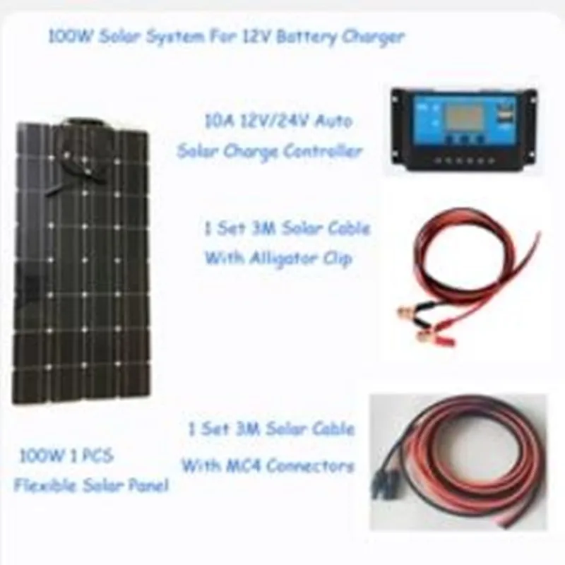 100w 18v панели солнечных батарей системы солнечной энергии комплект для зарядки