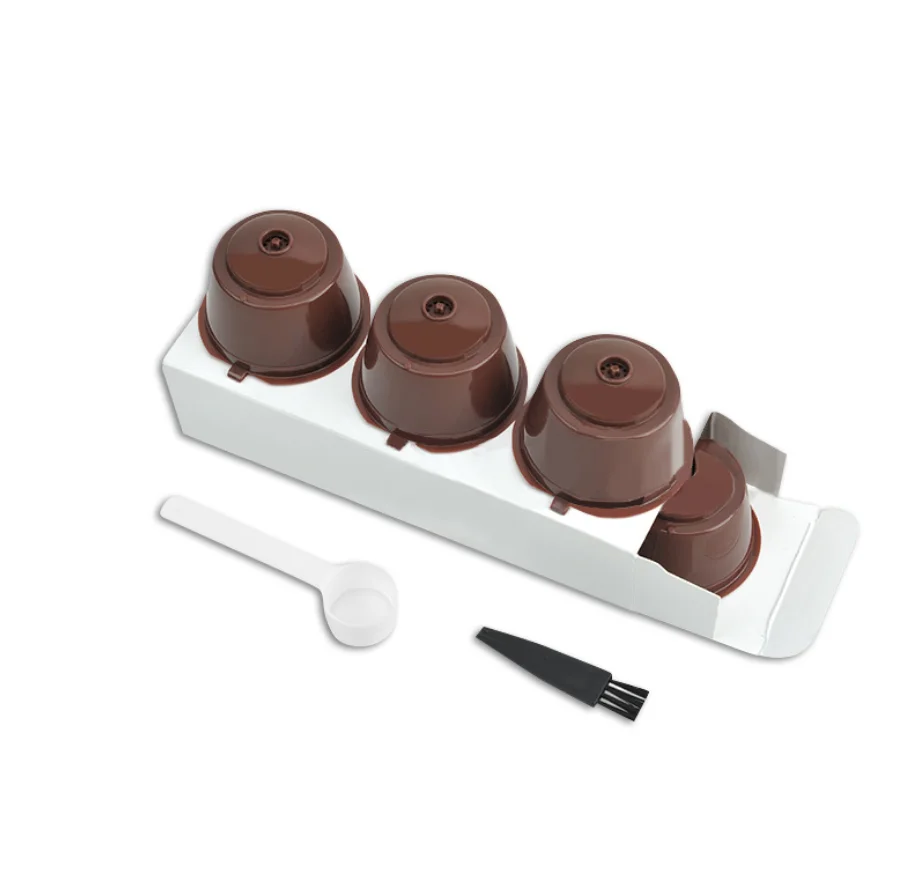 

400pcs Reusable Coffee Capsule Filter Cup for Nescafe Dolce Gusto Refillable Caps Spoon Brush Filter Basket Pod Soft Taste Sweet