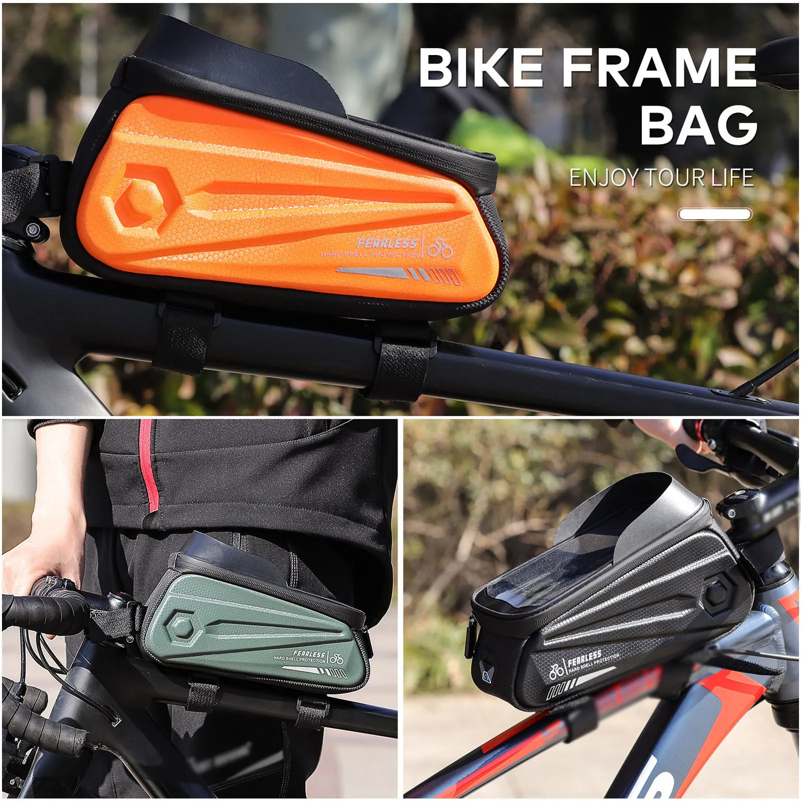 

Waterproof Bicycle Bag 6.0-7.2 Inch Phone Bag MTB Front Frame Cycling Bag Sensitive Touch Screen Road Bike Bag MTB Pack