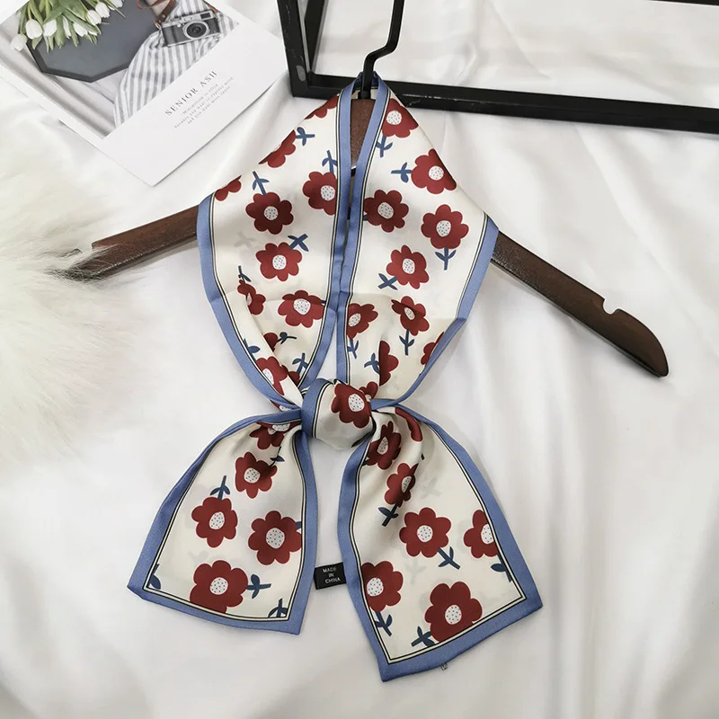 

Silk Scarf Women Shawls Wraps Fashion Small Hair Neck Hijabs Foulard Scarves Female Lady bufanda seda mujer echarpe ete soie