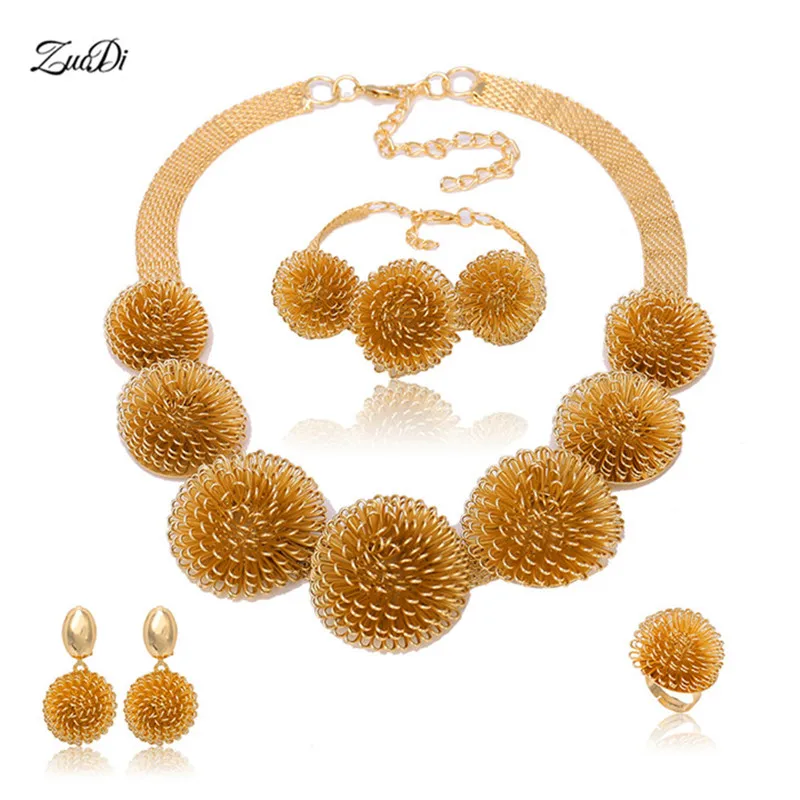 

ZuoDi 2018 African Beads Jewelry Set Wholesale Gold Color Bridal Nigerian Wedding crystal Jewelry Set Women customer design