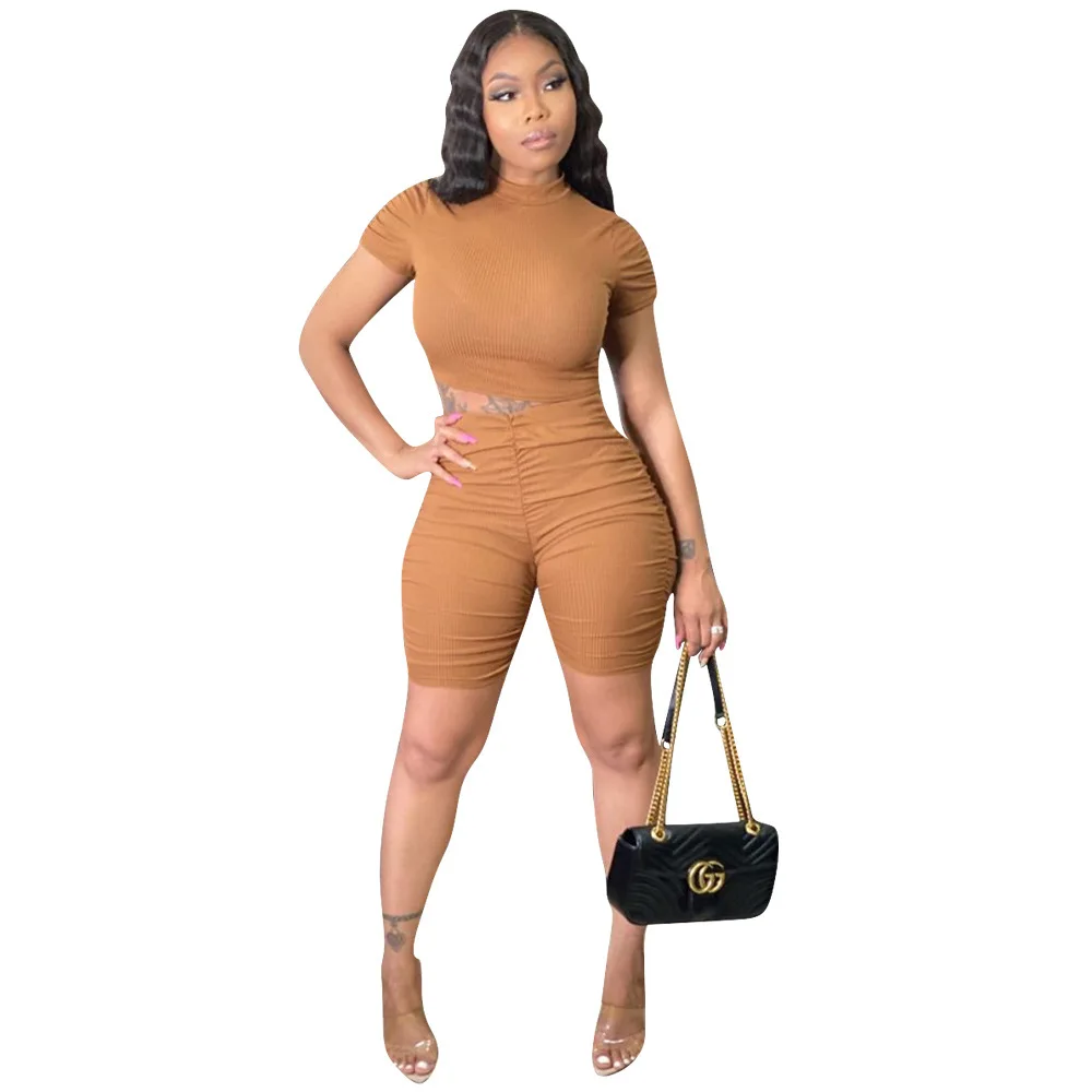 Повседневный комплект для бега короткий топ + штаны облегающие спортивные