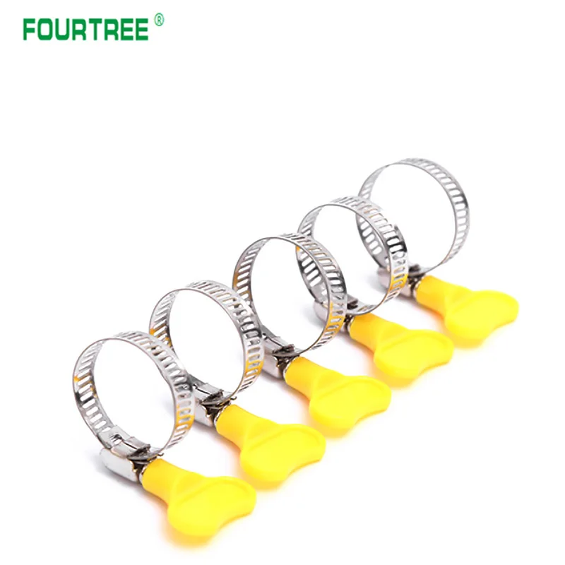 Шланговые зажимы 5 шт./лот с пластиковой ручкой зажим для шланга из нержавеющей