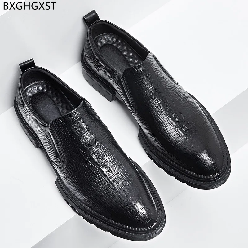 

Loafers Crocodile Leather Shoes for Man 2023 Casual Business Shoes Men Black Designer Shoes Men High Quality Chaussure De Homme