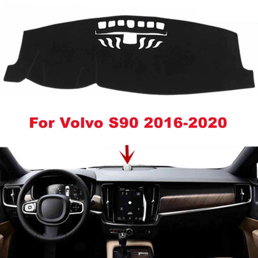 

Black Car Dashboard Cover For Volvo S90 (2016-2017-2018-2019-2020 YEAR) Auto Sun Shade Pad Carpet Protector Dash Mat
