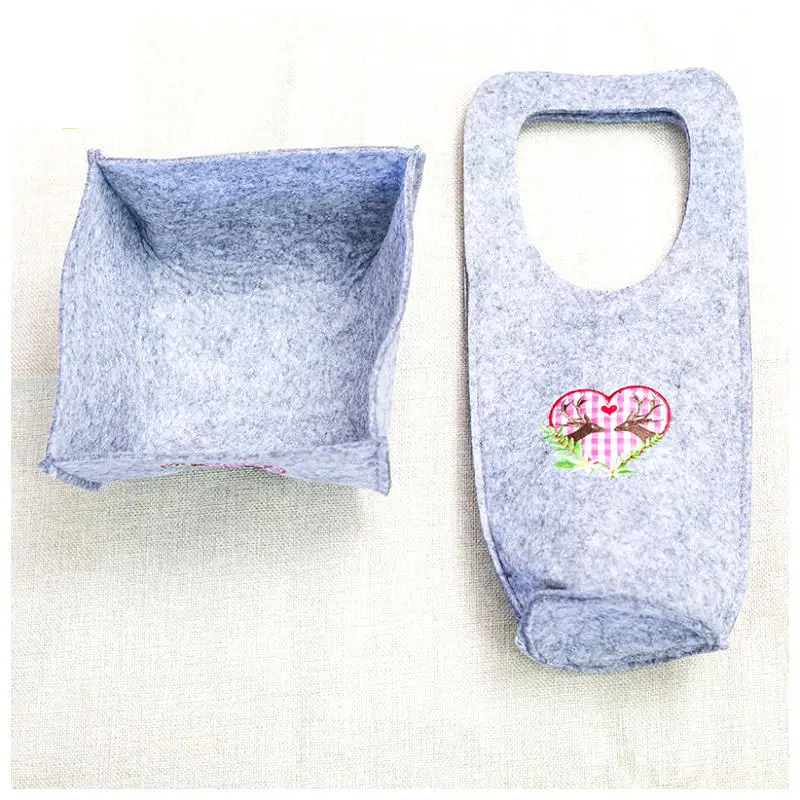 2 шт. Рождественская войлочная крышка бутылки вина мешок конфеты снек яблоко