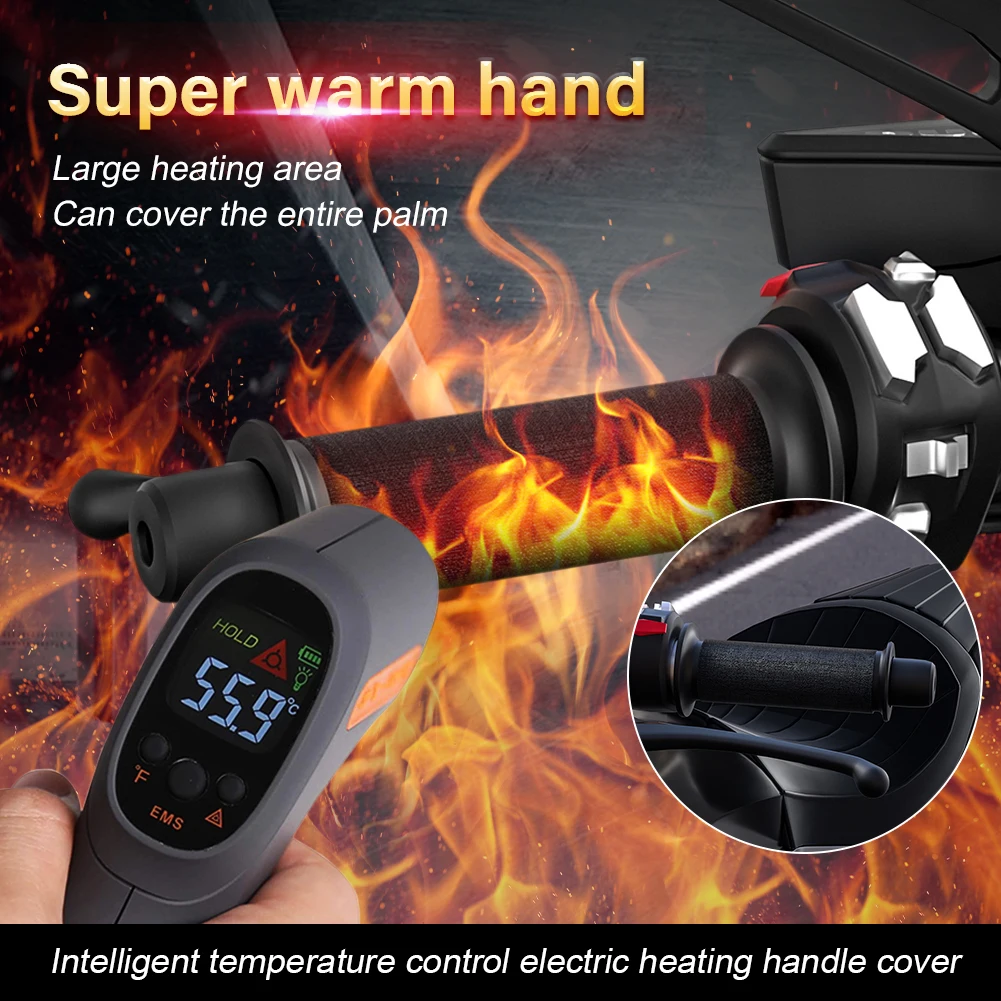 

WUPP Motorcycle Handlebar Heated Pad 12V Universal Inserts Handlebar Hand Warmers Set For Motorbike Cafe Racer Accessories