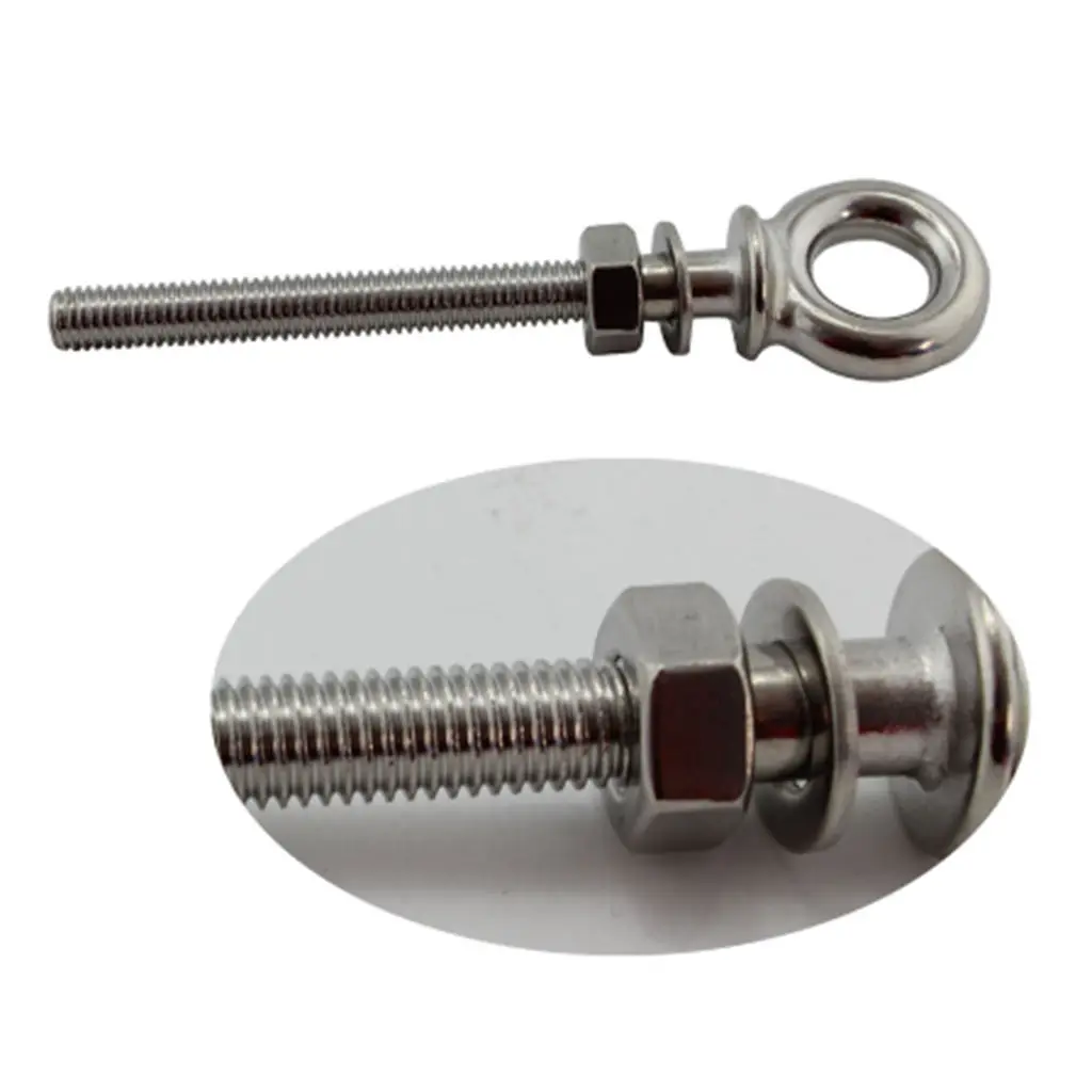 

M8 x 80mm Stainless Steel Long Shank Eye Bolt with Washer and Nut