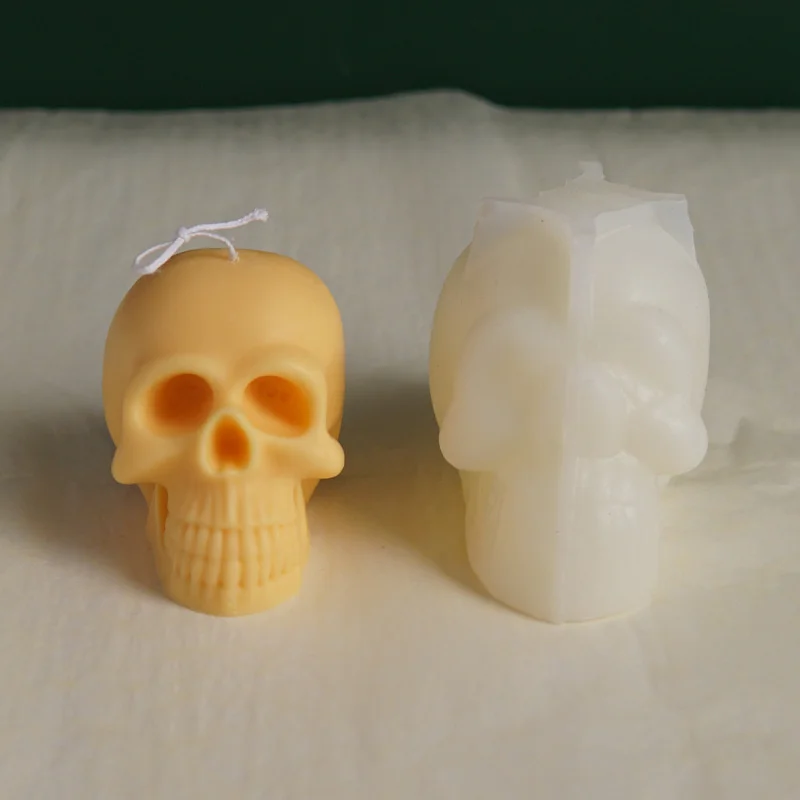 

Halloween DIY Handmade Skull Candle Mold Skull Silicone Candle Mold Mousse Cake Decoration Soap Mold Plaster Mold
