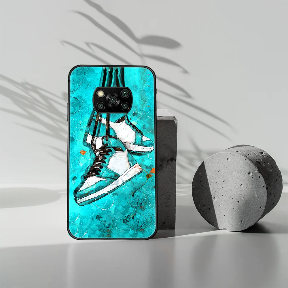 

Art sneakers shoe Phone case Cover Hull For Xiaomi Mi A2 A3 8 9 9T Note 10 Se Lite Pro black Prime Pretty Waterproof 3D Shell