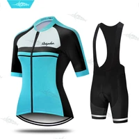 lady cycling clothing women bicycle jersey set short sleeve training uniform mountain bike girl race sportswear bib shorts suit