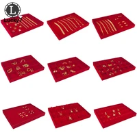 red velvet jewelry display tray jewellery storage box necklace earring pendant stud organizer other accessories show case