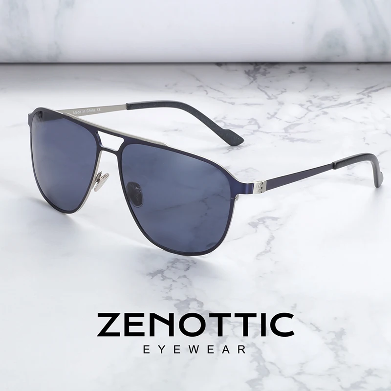 

Мужские солнцезащитные очки ZENOTTIC, поляризационные очки с металлическим ацетатным покрытием, UV400