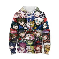 children 3d printing danganronpa hoodie boys girls anime sweatshirt kids cartoon pullover streetwear harajuku autumn winter tops