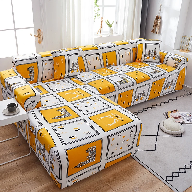 

High Elasticated Sofa Covers Chaise Longue For Living Room Non-slip Sofa Slipcover Sectional Couch Corner Cover 1/2/3/4 Seater