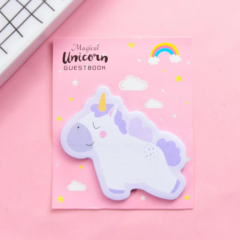 

30pcs Cute Stationery Post It Note Cartoon Sticky Note Pig Unicorn Message Sticker N Times Memo Pad Label Office School Supplies