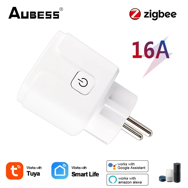 

Розетка Aubess Zigbee 16 А с евровилкой, беспроводной адаптер с дистанционным управлением для умного дома, умная розетка без монитора питания, 4 шт.
