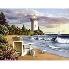 Diy Вышивка Стразы КАРТИНА пляж, маяк алмазная живопись портрет вышивка крестиком Мозаика стена домашний декор JX696