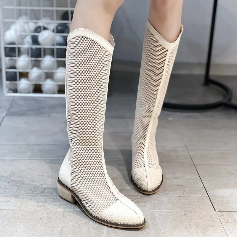 

Новинка лета 2021 женская обувь из лакированной кожи дышащие босоножки на толстом каблуке с сетчатой поверхностью и молнией сзади Крутые бот...