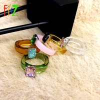 f j4z rings 2021 fashion hot simplicity resin band faux stone top finger ring designer special gifts for women dropship