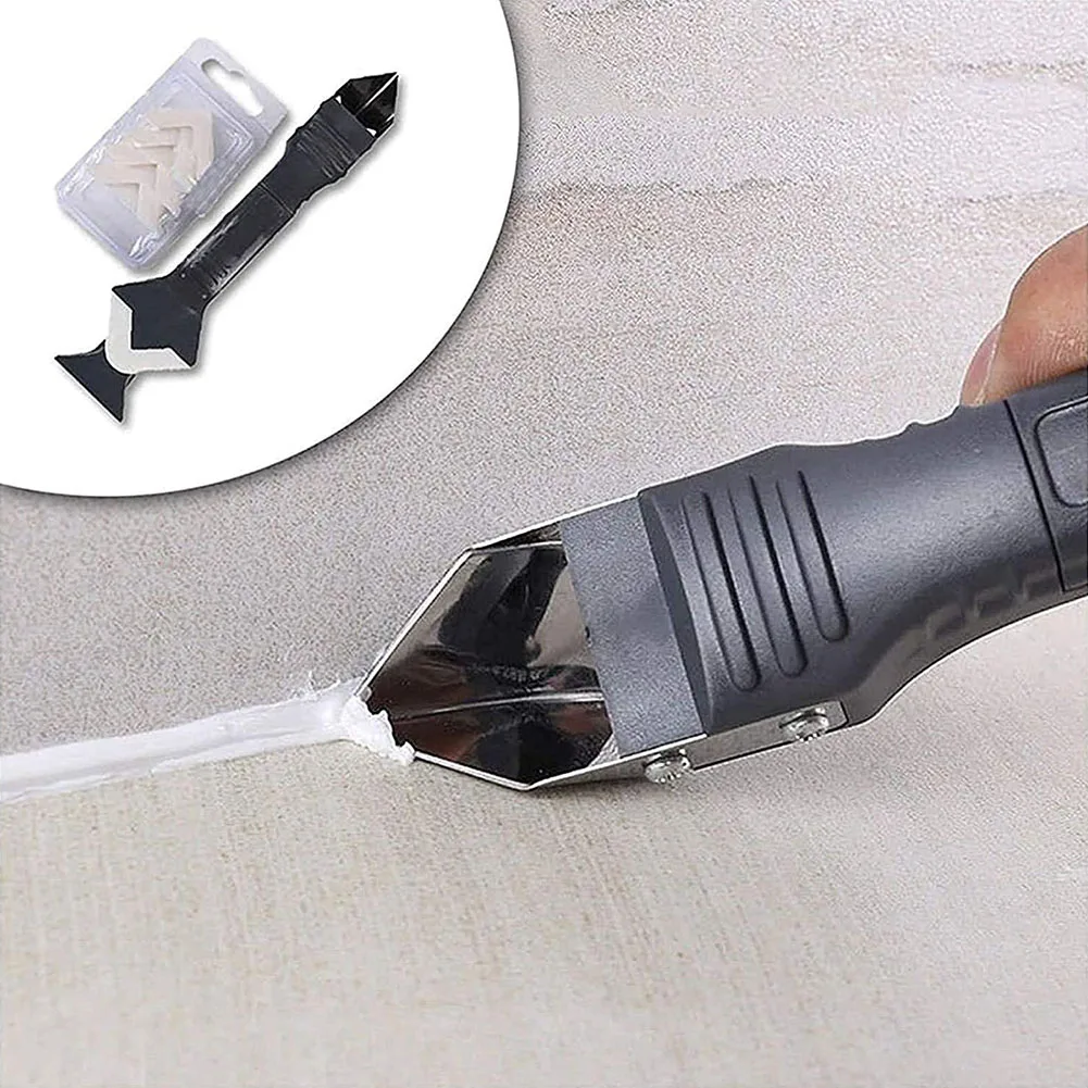 

3-in-1 Sealant Remover Scraper Caulking Finishing Grout Kit Glass Cement Tile Gap Refill Squeegee Floor Angle Seam Shovel Tool