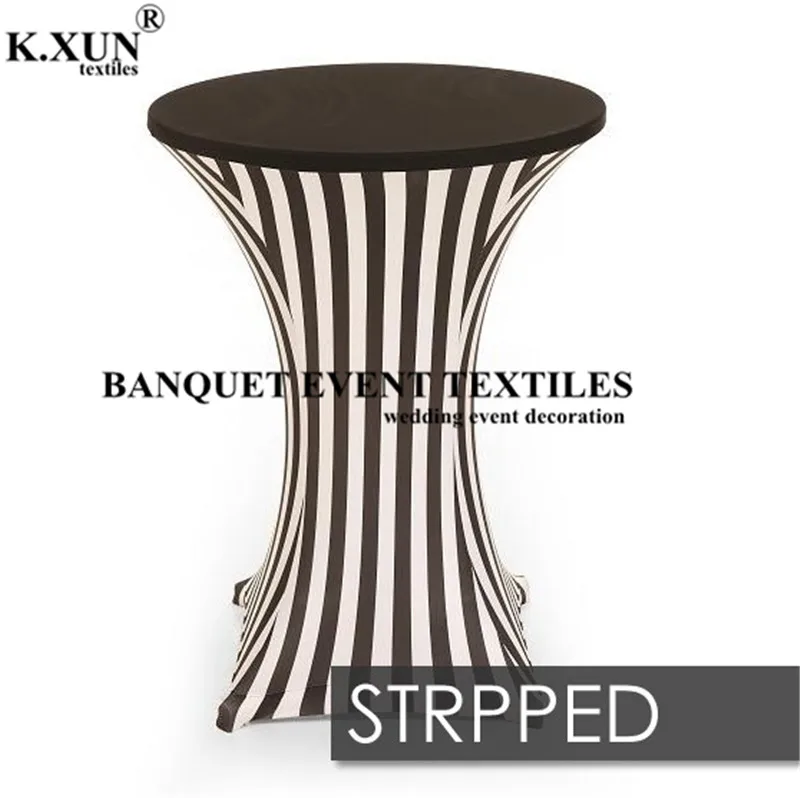 

5PCS Printed Wedding Table Cover Spandex Cocktail Table Cloth Lycra High Bar Table Linen Banquet Hotel Party Decoration