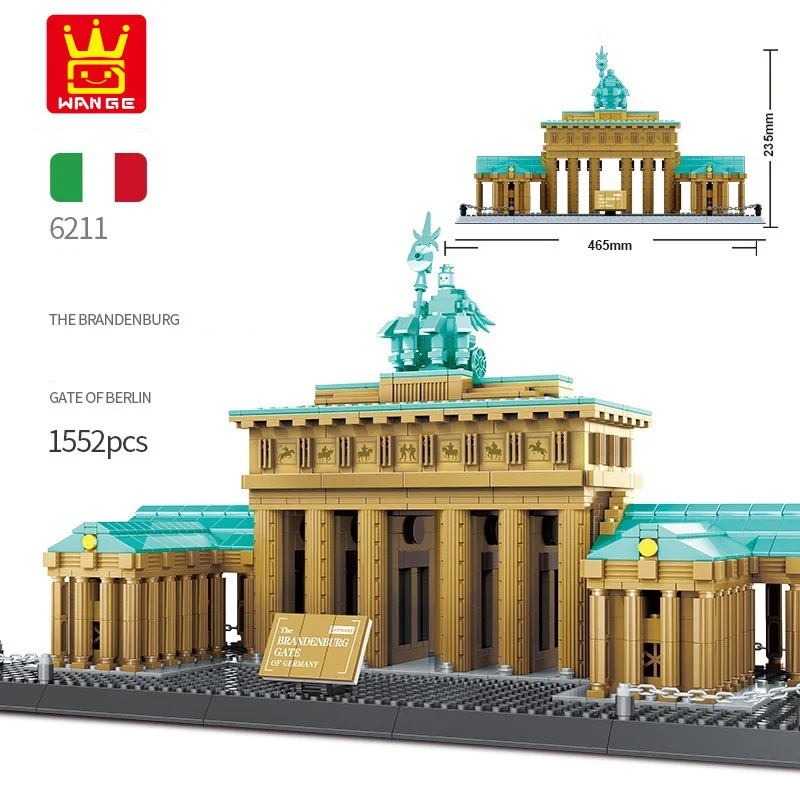 

Architecture Wange city Street view famous Brandenburg Gate Berlin Germany Building Blocks model bricks toys gift