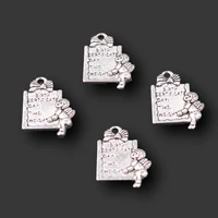 15pcs silver plated angel greeting card angel diary pendants diy charms retro bracelet earrings jewelry crafts metal accessories