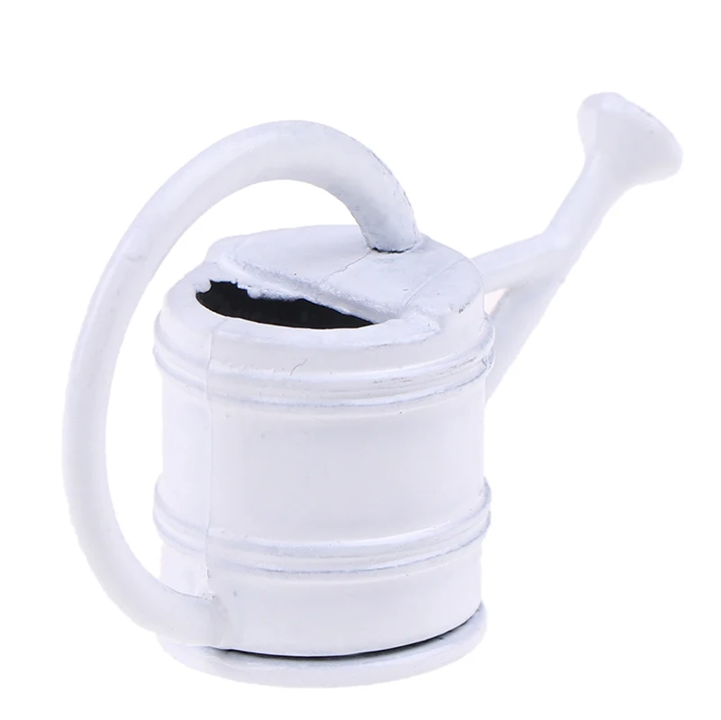 1/12 металлическая белая банка для полива садовое миниатюрное украшение детей