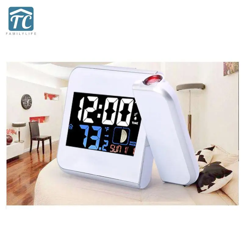 Проекционные часы цифровой современный стиль светящиеся будильники бесшумный
