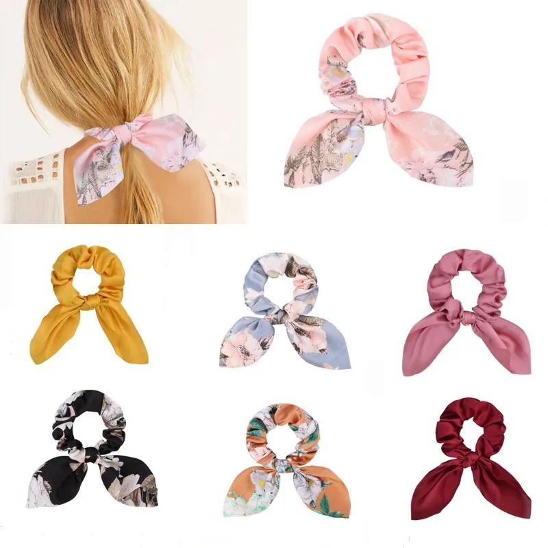 

New Princess Bows Elastic Hair Bands For Women Girls Fashion Print Flower Sweet Tassel Hair-Tie Gifts Female Hair Accessories