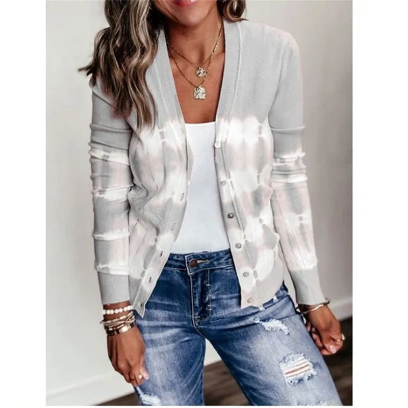 

Gradient Striped Tops Sweater 2020 Autumn Winter Outerwear Coat Long Sleeve Casual Knitting Sweaters Plus Size Button Cardigans
