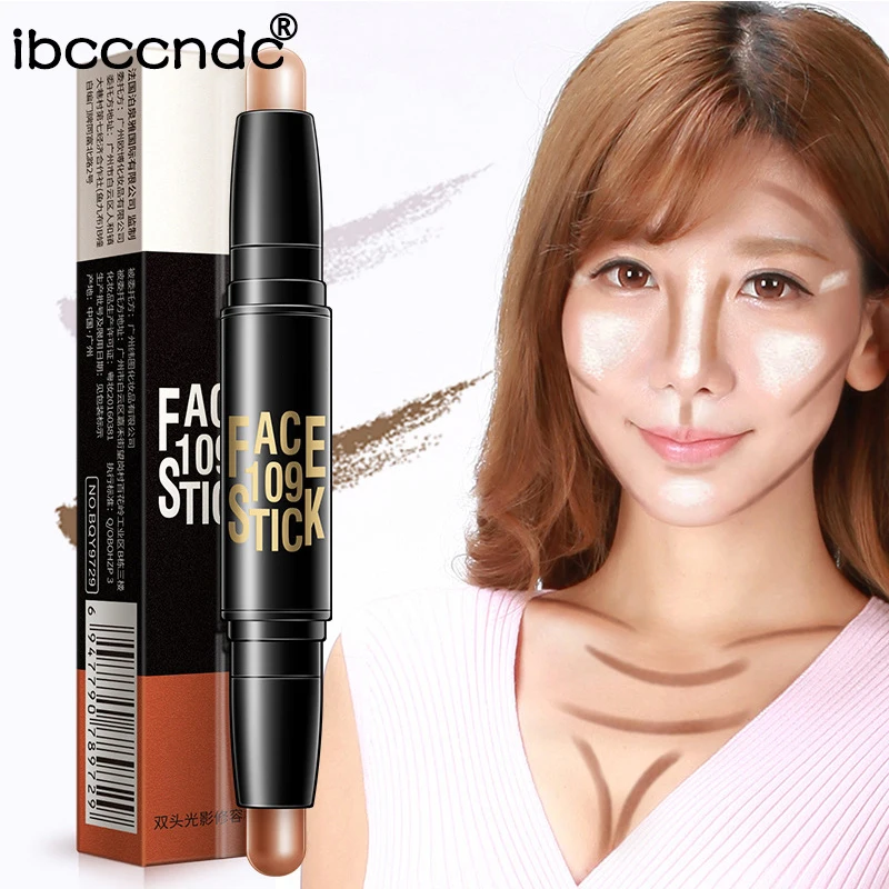 

Brand Face Makeup Concealer Pen Multi effect Double Head 3D Bronzer Highlighter Stick Texture Contour Pencil Foundation