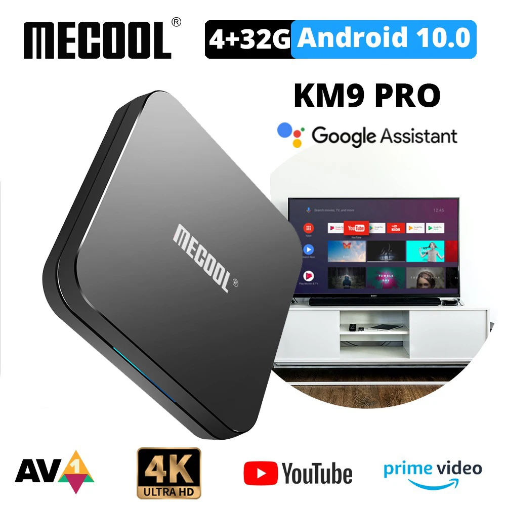 ТВ приставка Google Certified MECOOL KM9 PRO Androidtv 10 0 ATV 4GB 32G Smart Amlogic S905X2 4K 2 4G 5G Dual Wifi