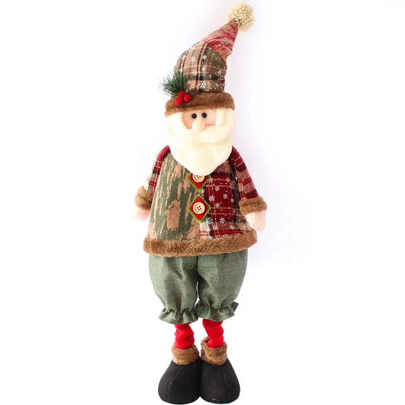 

76cm Christmas Plush Figurine Cute Large Standing Plush Doll with Retractable Legs For Home Office Decoration Happy New Year LBS